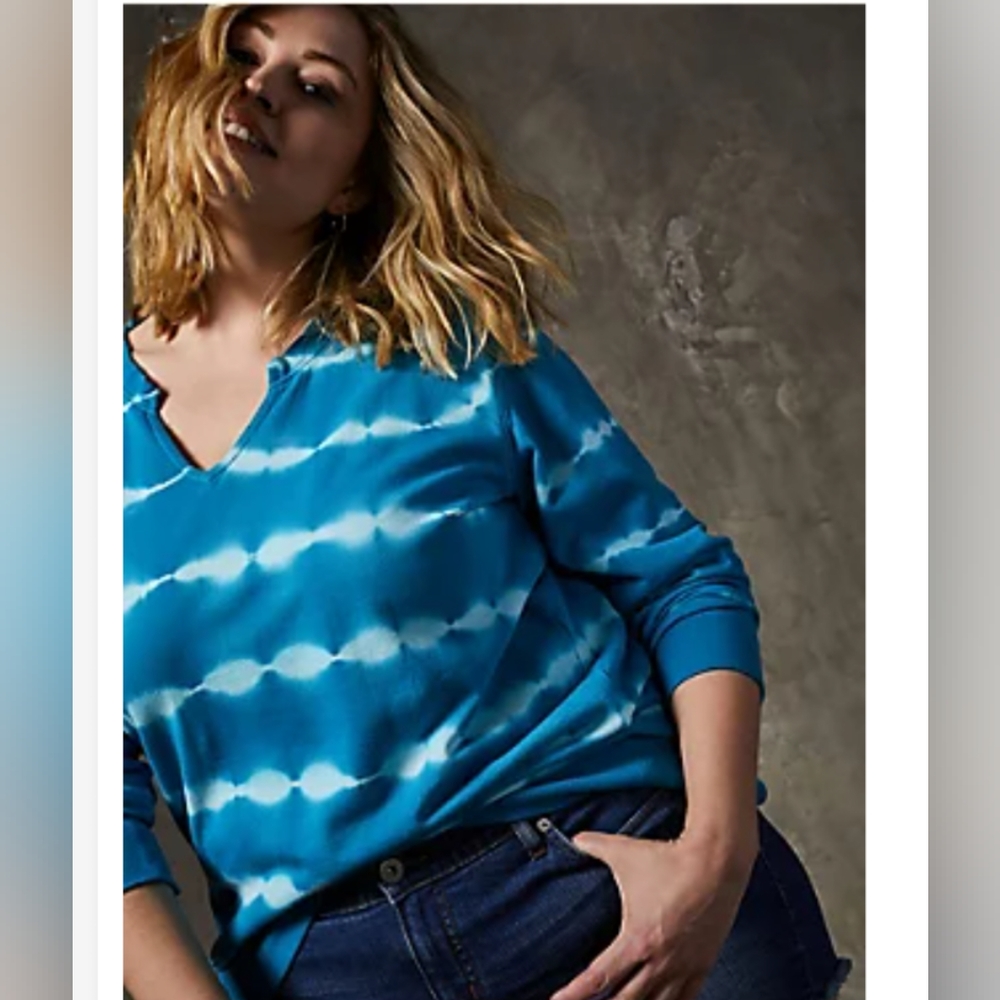 Torrid FRENCH TERRY NOTCH NECK SWEATSHIRT